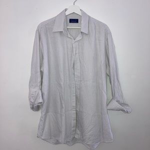 Collared shirt, white with grey squares